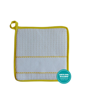 Square Potholder - Yellow Border